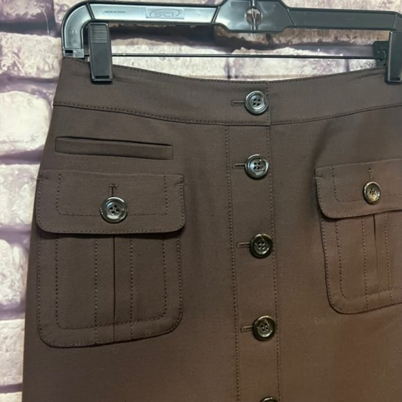 Ann Taylor Brown Fully Lined Skirt Size 2P - Picture 2 of 9
